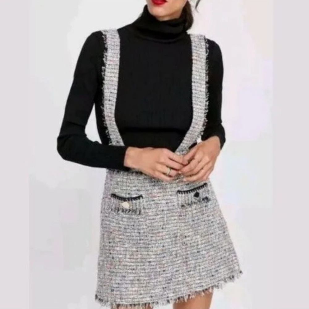 Zara tweed Suspender Mini Skirt